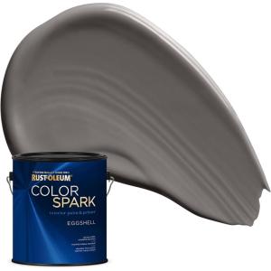 Rust-Oleum Color Spark Interior Paint and Primer in One, Eggshell, Almond Macaron, 1 Gallon(River Rock)
