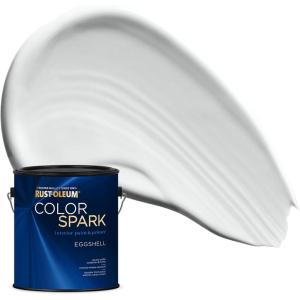 Rust-Oleum Color Spark Interior Paint and Primer in One, Eggshell, Almond Macaron, 1 Gallon(White Bay)