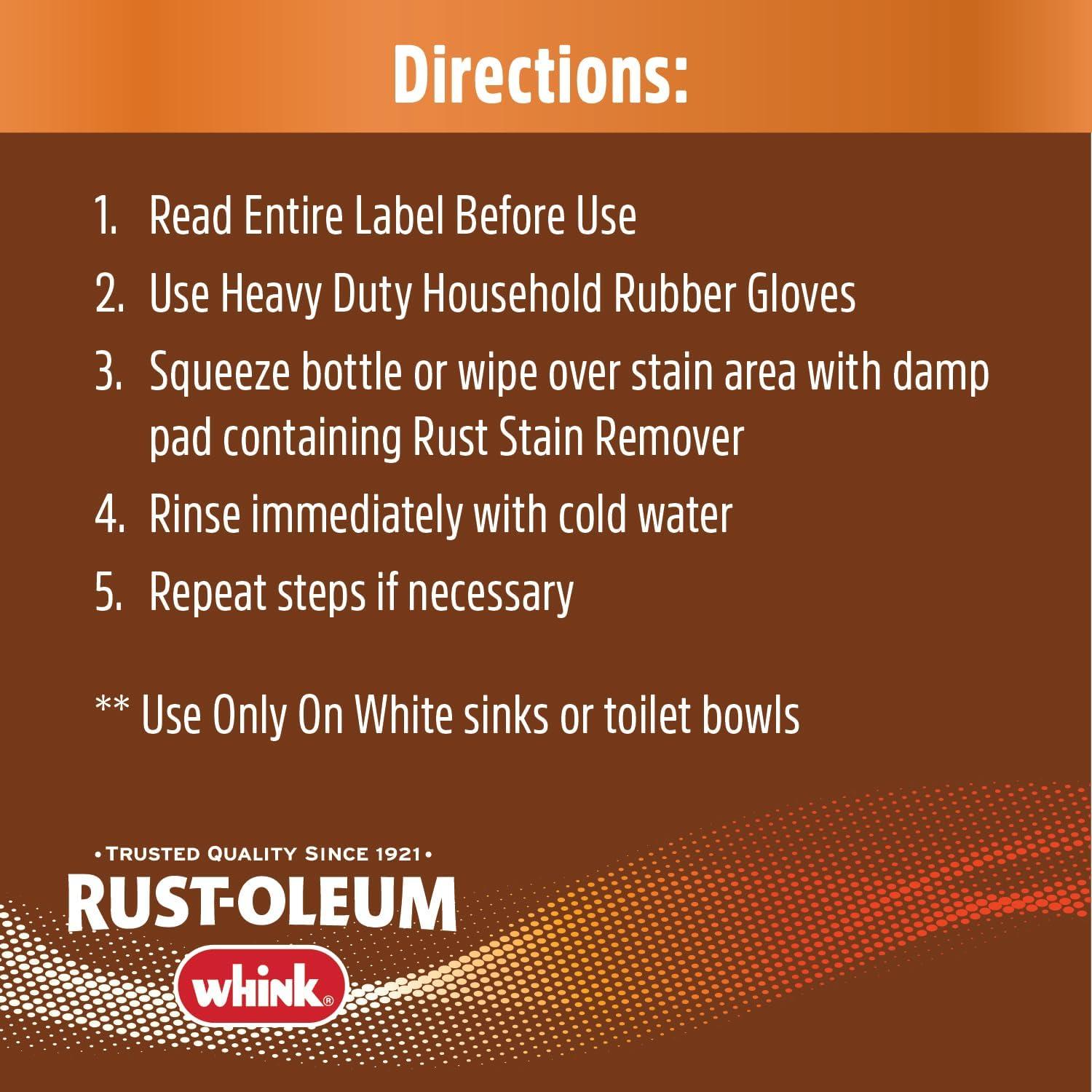 image:imageRustOleum Whink Rust Stain Remover HeavyDuty Iron Stain Remover Foaming Spray with Excellent Cling for Toilets Showers Sinks Outdoor Siding 24 oz24 Fl Oz Pack of 1
