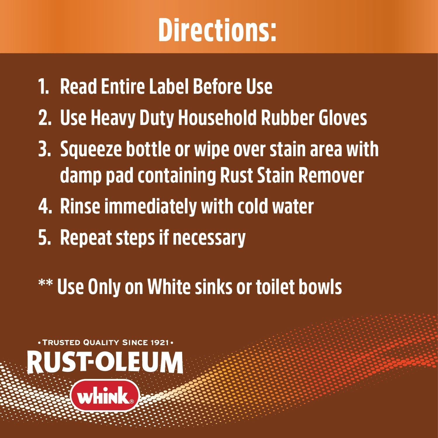 image:imageRustOleum Whink Rust Stain Remover HeavyDuty Iron Stain Remover Foaming Spray with Excellent Cling for Toilets Showers Sinks Outdoor Siding 24 oz32 Ounce Pack of 1