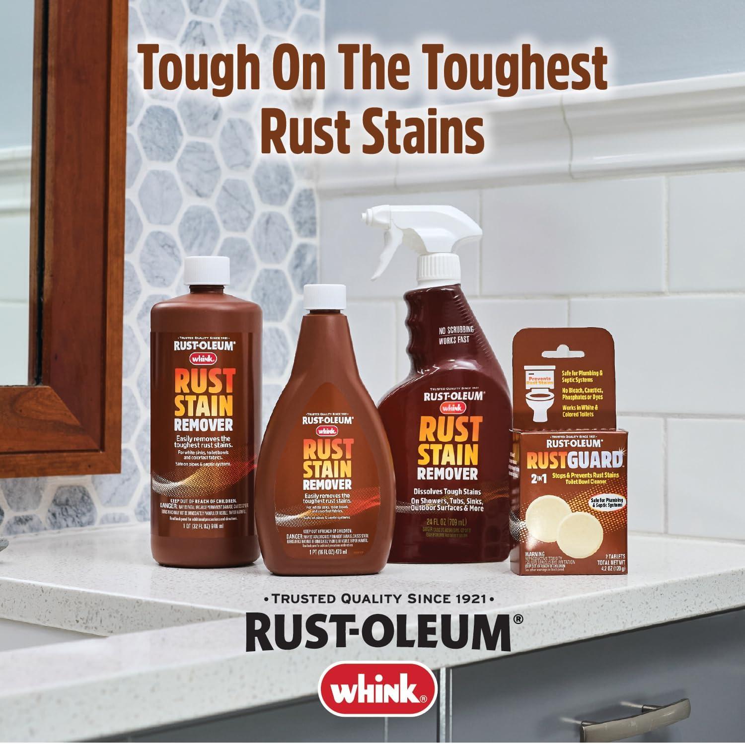 image:imageRustOleum Whink Rust Stain Remover HeavyDuty Iron Stain Remover Foaming Spray with Excellent Cling for Toilets Showers Sinks Outdoor Siding 24 oz533 Fl Oz Pack of 6