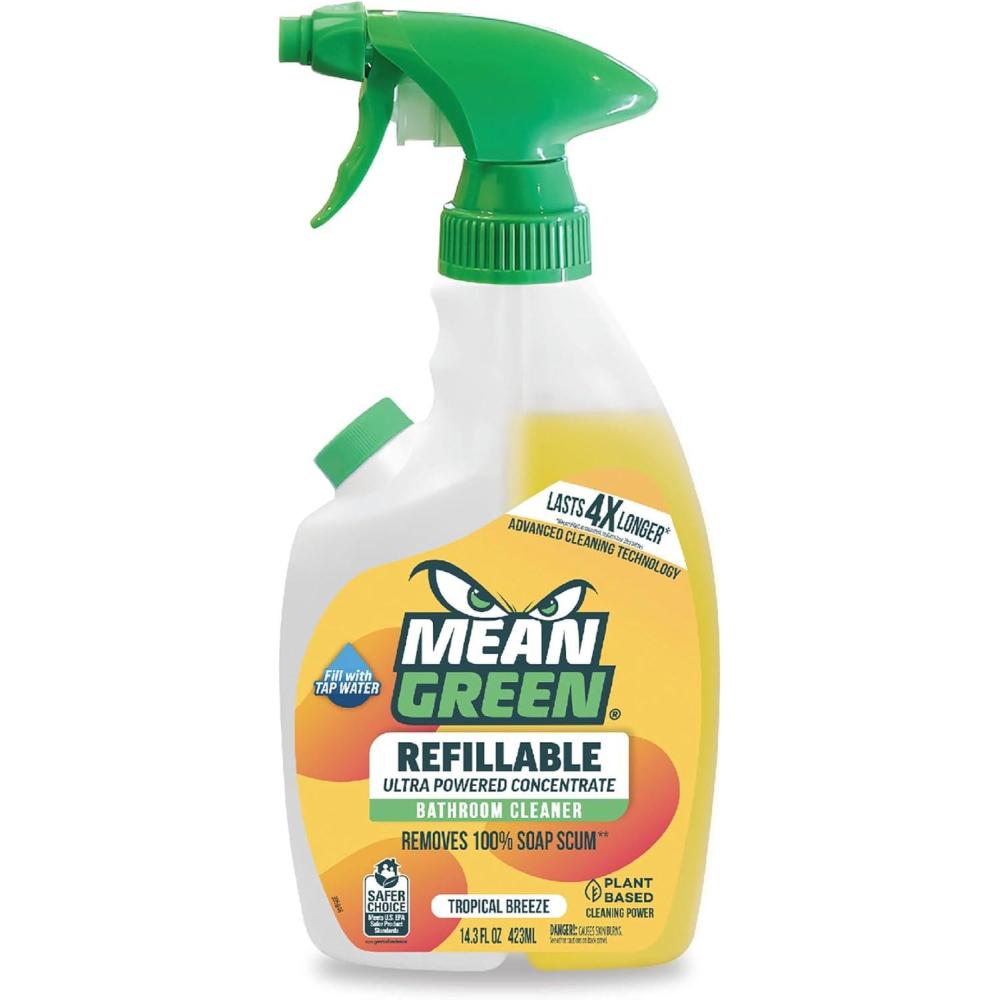 image:imageMean Green Refillable Ultra Powered CONCENTRATE Bathroom Cleaner Tropical Breeze 143 Ounce143 Fl Oz Pack of 1
