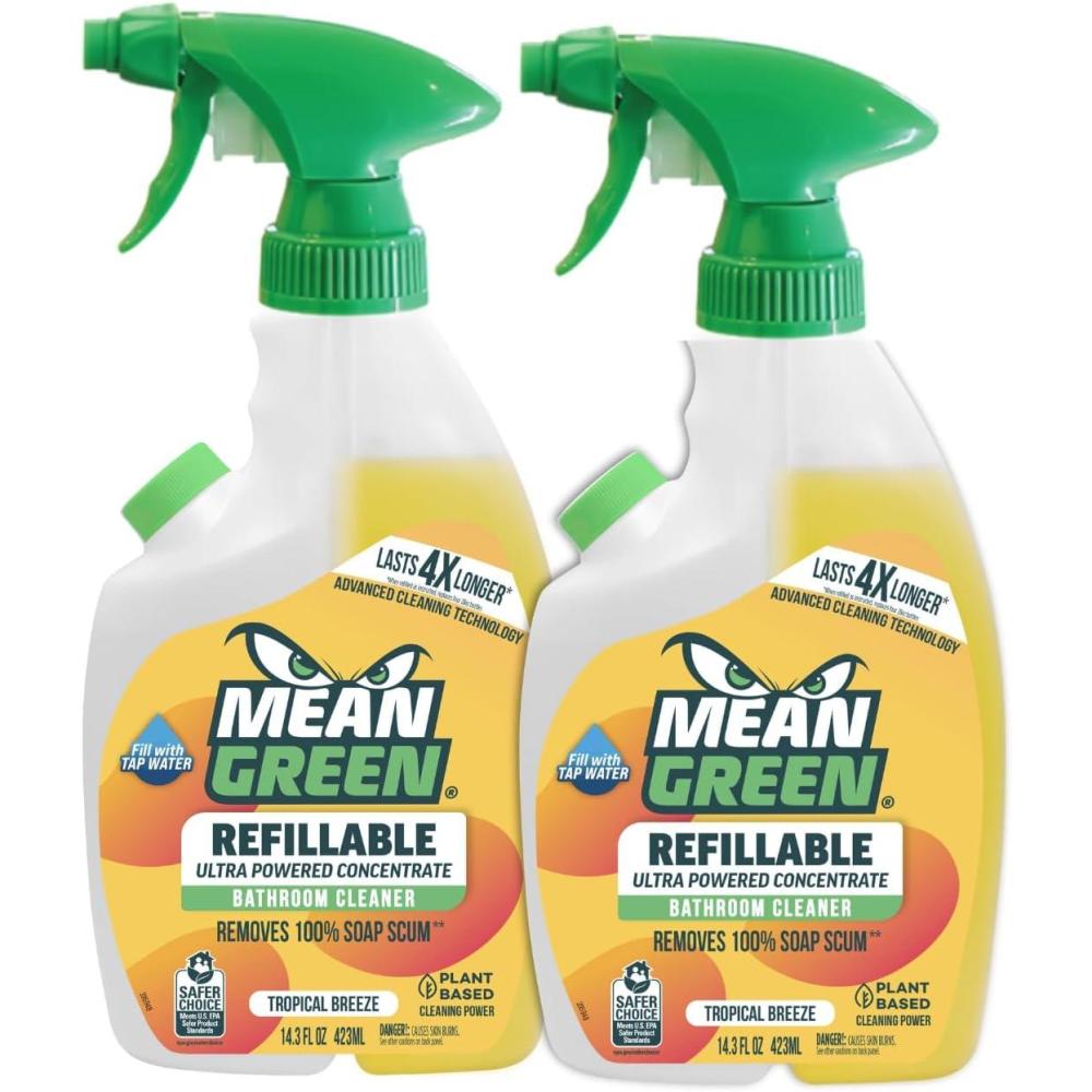 image:imageMean Green Refillable Ultra Powered CONCENTRATE Bathroom Cleaner Tropical Breeze 143 Ounce143 Fl Oz Pack of 2