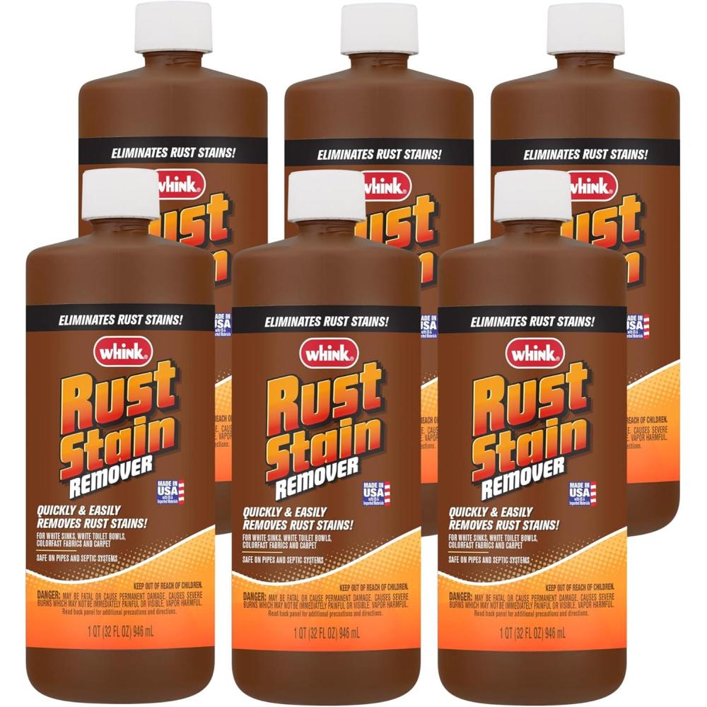 image:imageRustOleum Whink Rust Stain Remover HeavyDuty Iron Stain Remover Foaming Spray with Excellent Cling for Toilets Showers Sinks Outdoor Siding 24 oz533 Fl Oz Pack of 6