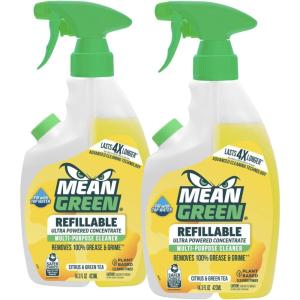 Mean Green Refillable Ultra Powered CONCENTRATE Multi Purpose Cleaner, Citrus & Green Tea, 14.3 fl oz(14.3 Fl Oz (Pack of 2))