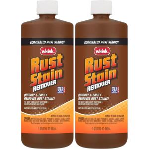 Rust-Oleum Whink Rust Stain Remover | Heavy-Duty Iron Stain Remover Foaming Spray with Excellent Cling for Toilets, Showers, Sinks, Outdoor Siding | 24 oz(32 Fl Oz (Pack of 2))