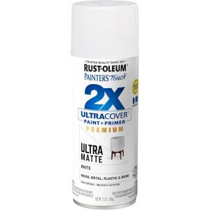 Rust-Oleum 331181 Painter’s Touch 2X Ultra Cover Spray Paint, 12 oz, Ultra Matte White(1)