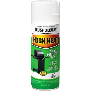 Rust-Oleum 7778830 High Heat Enamel Spray Paint, Bar-B-Que Black, 12-Ounce(White)