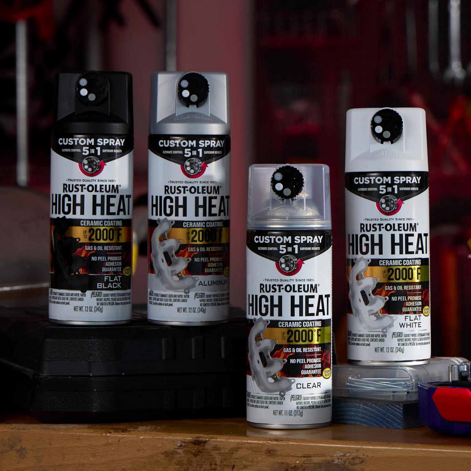 image:imageRustOleum Automotive High Heat Spray Paint Custom Spray 5in1 12 oz Gloss ClearFlat Aluminum