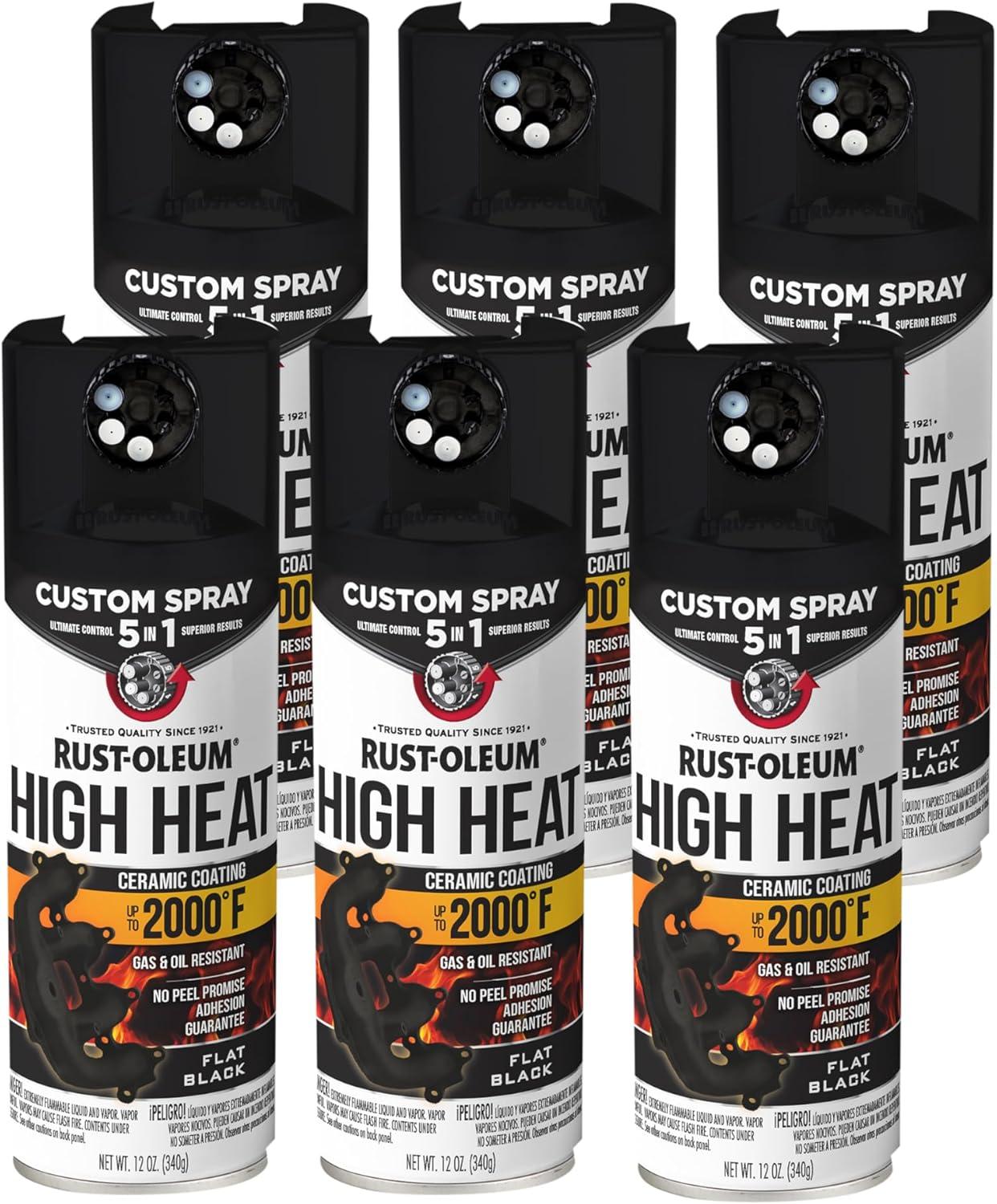 image:imageRustOleum Automotive High Heat Spray Paint Custom Spray 5in1 12 oz Gloss ClearFlat Black