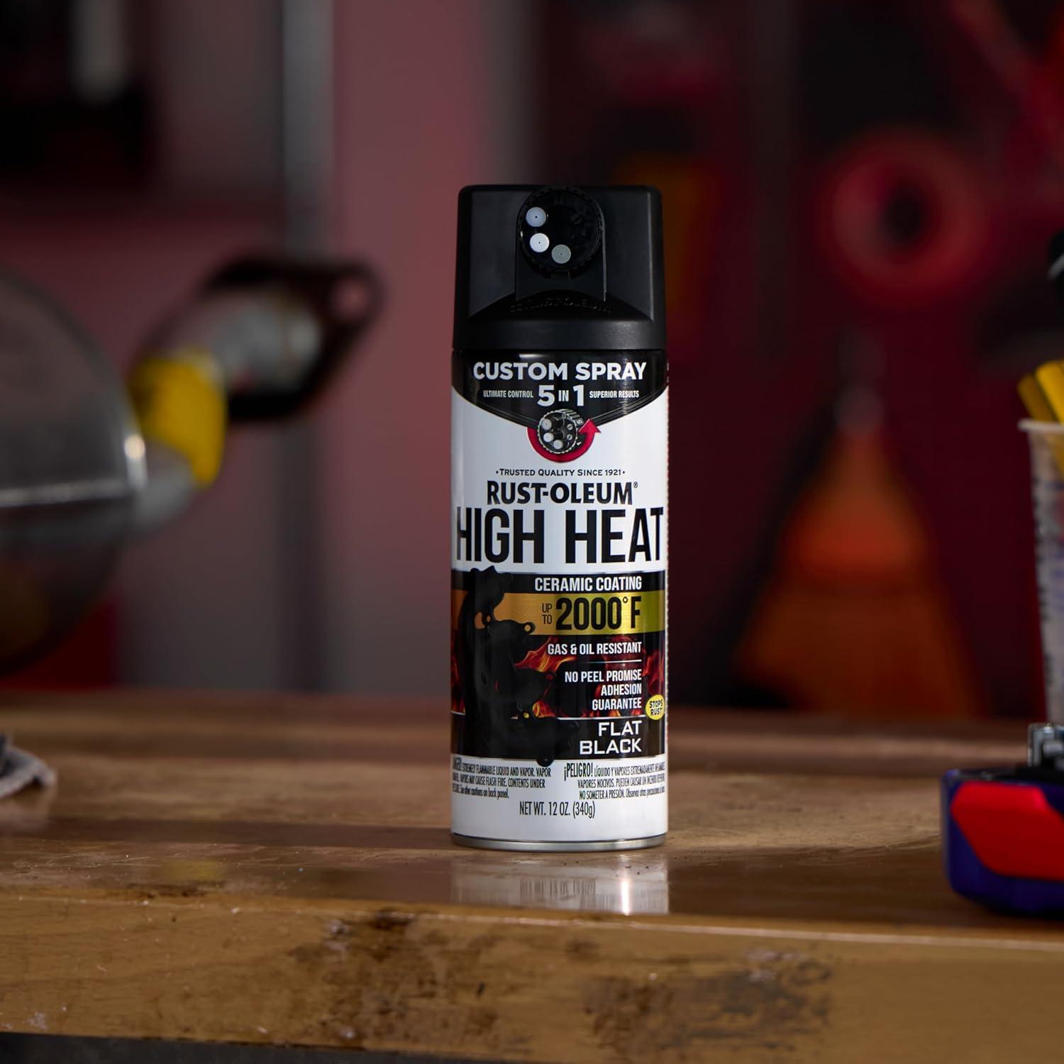 image:imageRustOleum Automotive High Heat Spray Paint Custom Spray 5in1 12 oz Gloss ClearFlat Black