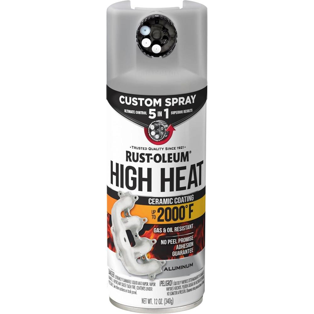 image:imageRustOleum Automotive High Heat Spray Paint Custom Spray 5in1 12 oz Gloss ClearFlat Aluminum