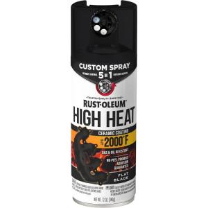 Rust-Oleum Automotive High Heat Spray Paint Custom Spray 5-in-1, 12 oz, Gloss Clear(Flat Black)