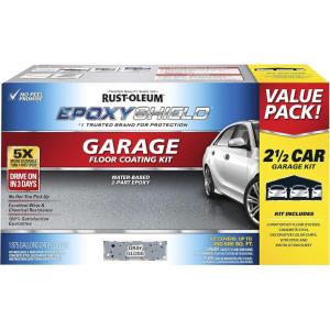 Rust-Oleum 261845 EPOXYSHIELD Garage Floor Coating Kit, 2.5 Car, Gloss Gray(Gray)